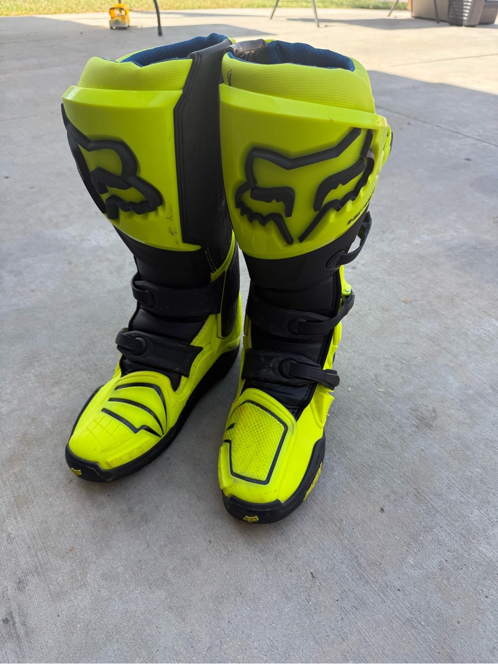 Fox Neon Yellow and Black Kids Motocross Boots